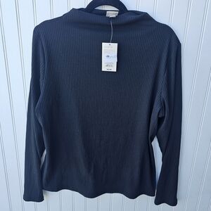 NEW A New Day Black Ribbed high Neck Longsleeve Womens XXL